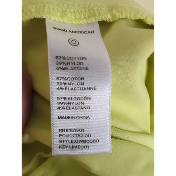 Good American Weekend Short key lime pull on shorts Size 0/XS Casual Colorful - Picture 7 of 7